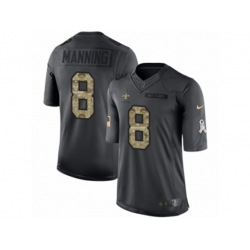 New Orleans Saints #8 Archie Manning Limited Black 2016 Salute to Service NFL Jersey