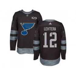 Adidas St. Louis Blues #12 Jori Lehtera Black 1917-2017 100th Anniversary Stitched NHL Jersey