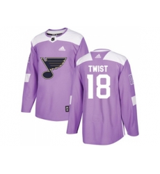 Adidas St. Louis Blues #18 Tony Twist Purple Authentic Fights Cancer Stitched NHL Jersey