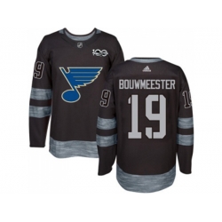Adidas St. Louis Blues #19 Jay Bouwmeester Black 1917-2017 100th Anniversary Stitched NHL Jersey
