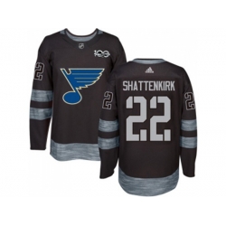 Adidas St. Louis Blues #22 Kevin Shattenkirk Black 1917-2017 100th Anniversary Stitched NHL Jersey