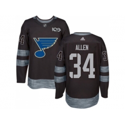 Adidas St. Louis Blues #34 Jake Allen Black 1917-2017 100th Anniversary Stitched NHL Jersey