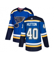 Adidas St. Louis Blues #40 Carter Hutton Authentic Royal Blue Home NHL Jersey