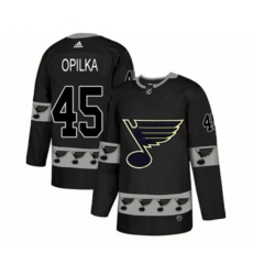 Adidas St. Louis Blues #45 Luke Opilka Authentic Black Team Logo Fashion NHL Jersey