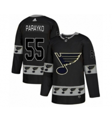 Adidas St. Louis Blues #55 Colton Parayko Authentic Black Team Logo Fashion NHL Jersey
