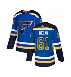 Adidas St. Louis Blues #61 Wade Megan Authentic Blue Drift Fashion NHL Jersey