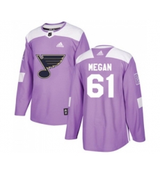 Adidas St. Louis Blues #61 Wade Megan Authentic Purple Fights Cancer Practice NHL Jersey