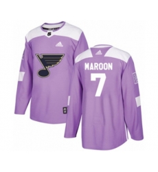 Adidas St. Louis Blues #7 Patrick Maroon Authentic Purple Fights Cancer Practice NHL Jersey