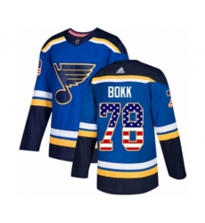 Adidas St. Louis Blues #78 Dominik Bokk Authentic Blue USA Flag Fashion NHL Jersey