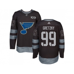 Adidas St. Louis Blues #99 Wayne Gretzky Black 1917-2017 100th Anniversary Stitched NHL Jersey
