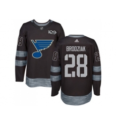 Adidas St.Louis Blues #28 Kyle Brodziak Black 1917-2017 100th Anniversary Stitched NHL Jersey