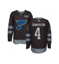 Adidas St.Louis Blues #4 Carl Gunnarsson Black 1917-2017 100th Anniversary Stitched NHL Jersey