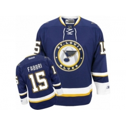 Reebok St. Louis Blues #15 Robby Fabbri Authentic Navy Blue Third NHL Jersey