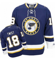 St. Louis Blues #18 Tony Twist Premier Navy Blue Third NHL Jersey