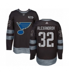 St. Louis Blues #32 Nikita Alexandrov Authentic Black 1917-2017 100th Anniversary Hockey Jersey