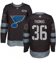 St. Louis Blues #36 Robert Thomas Authentic Black 1917-2017 100th Anniversary NHL Jersey