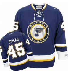 St. Louis Blues #45 Luke Opilka Premier Navy Blue Third NHL Jersey
