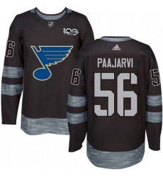 St. Louis Blues #56 Magnus Paajarvi Authentic Black 1917-2017 100th Anniversary NHL Jersey