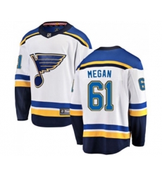 St. Louis Blues #61 Wade Megan Fanatics Branded White Away Breakaway NHL Jersey