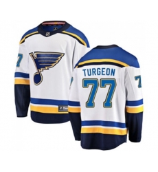 St. Louis Blues #77 Pierre Turgeon Fanatics Branded White Away Breakaway NHL Jersey