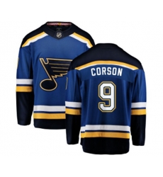 St. Louis Blues #9 Shayne Corson Fanatics Branded Royal Blue Home Breakaway NHL Jersey