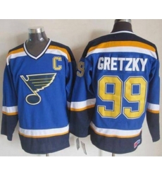 St. Louis Blues #99 Wayne Gretzky Light Blue CCM Throwback Stitched NHL Jersey