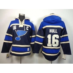 St. Louis Blues #16 Brett Hull blue [pullover hooded sweatshirt patch C]