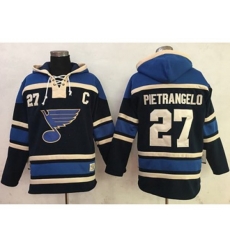 St. Louis Blues #27 Alex Pietrangelo Navy Blue Sawyer Hooded Sweatshirt Stitched NHL Jersey