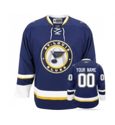 Reebok St. Louis Blues Customized Premier Navy Blue Third NHL Jersey