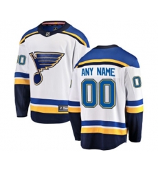 St. Louis Blues Customized Fanatics Branded White Away Breakaway NHL Jersey