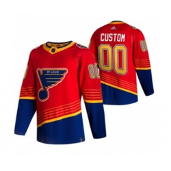 St. Louis Blues Customized Red 2020-21 Reverse Retro Alternate Hockey Jersey