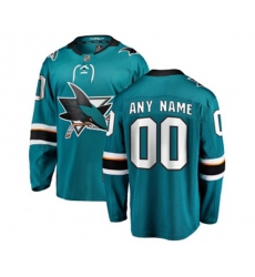 San Jose Sharks Customized Fanatics Branded Teal Green Home Breakaway NHL Jersey