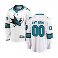 San Jose Sharks Customized Fanatics Branded White Away Breakaway NHL Jersey San Jose Sharks Customized Fanatics Branded White Away Breakaway NHL Jersey