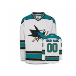 San Jose Sharks Customized Jersey White away man hockey San Jose Sharks Customized Jersey White away man hockey