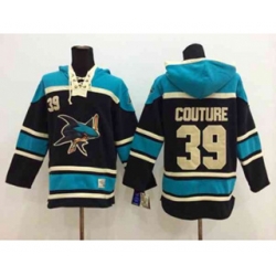 San Jose Sharks #39 Logan Couture Black-Green [pullover hooded sweatshirt]