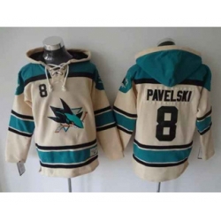 San Jose Sharks #8 Joe Pavelski Cream-Blue [pullover hooded sweatshirt]