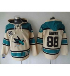 San Jose Sharks #88 Brent Burns Black Cream-Blue [pullover hooded sweatshirt]