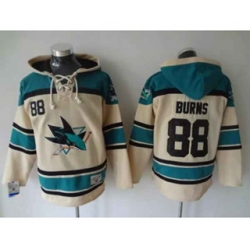 San Jose Sharks #88 Brent Burns Black Cream-Blue [pullover hooded sweatshirt]