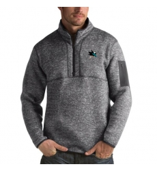 San Jose Sharks Antigua Fortune Quarter-Zip Pullover Jacket Black