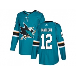 Adidas San Jose Sharks #12 Patrick Marleau Teal Home Authentic Stitched NHL Jersey