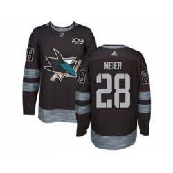 Adidas San Jose Sharks #28 Timo Meier Black 1917-2017 100th Anniversary Stitched NHL Jersey