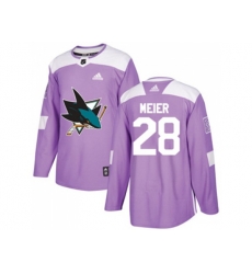 Adidas San Jose Sharks #28 Timo Meier Purple Authentic Fights Cancer Stitched NHL Jersey