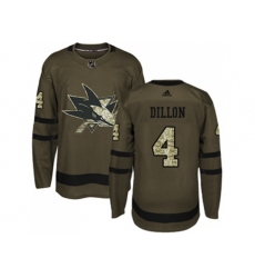 Adidas San Jose Sharks #4 Brenden Dillon Green Salute to Service Stitched NHL Jersey