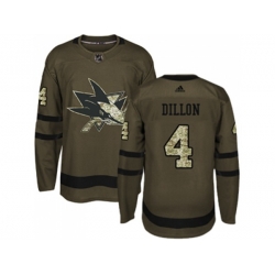 Adidas San Jose Sharks #4 Brenden Dillon Green Salute to Service Stitched NHL Jersey