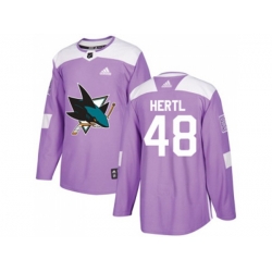 Adidas San Jose Sharks #48 Tomas Hertl Purple Authentic Fights Cancer Stitched NHL Jersey