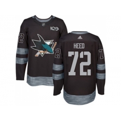 Adidas San Jose Sharks #72 Tim Heed Black 1917-2017 100th Anniversary Stitched NHL Jersey