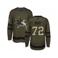 Adidas San Jose Sharks #72 Tim Heed Green Salute to Service Stitched NHL Jersey
