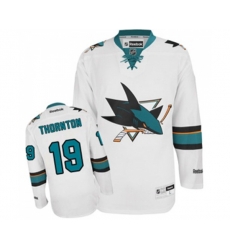 Reebok San Jose Sharks #19 Joe Thornton Authentic White Away NHL Jersey