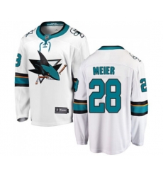 San Jose Sharks #28 Timo Meier Fanatics Branded White Away Breakaway NHL Jersey