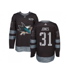 San Jose Sharks #31 Martin Jones Black 1917-2017 100th Anniversary Stitched NHL Jersey